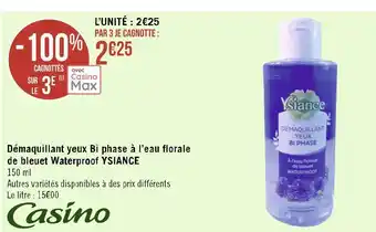 Ysiance démaquillant yeux bi phase à l’eau florale de bleuet waterproof