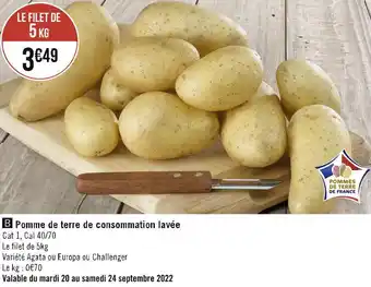 Géant Casino Pomme de terre de consommation lavée offre