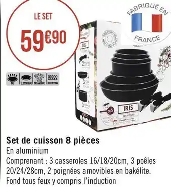 Géant Casino Set de cuisson 8 pièces offre