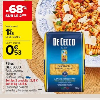 Carrefour Market De Cecco Pâtes offre
