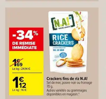 Carrefour Market Crackers Fins De Riz N.a.! offre