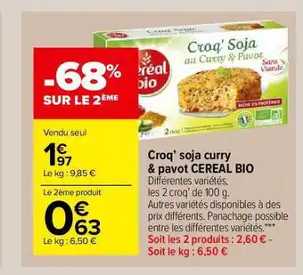 Carrefour Market Croq' Soja Curry & Pavot Cereal Bio offre