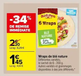 Carrefour Market Wraps De Blé Nature offre
