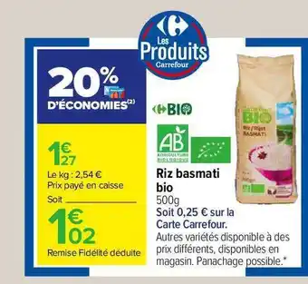 Carrefour Market Riz Basmati Bio offre