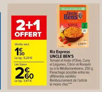 Carrefour Market Riz Express Uncle Ben's offre