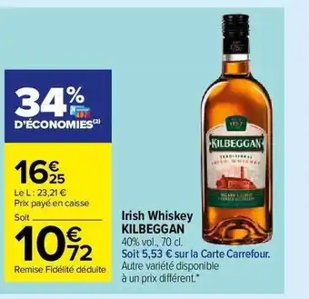 Carrefour Market Irish Whiskey Kilbeggan offre
