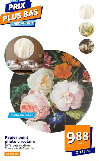Action Papier peint photo circulaire offre