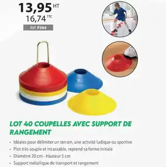 Casal Sport Lot 40 coupelles avec support de rangement offre