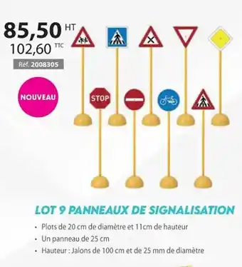 Casal Sport Lot 9 panneaux de signalisation offre