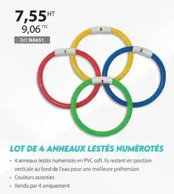 Casal Sport Lot de 4 anneaux lestés numérotés offre