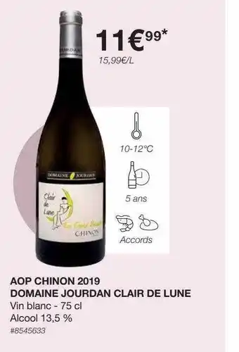 Costco Aop chinon 2019 domaine jourdan clair de lune offre