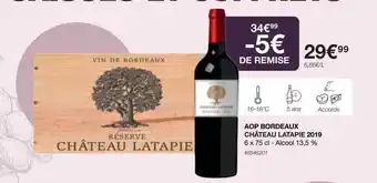 Costco Aop bordeaux château latapie 2019 offre