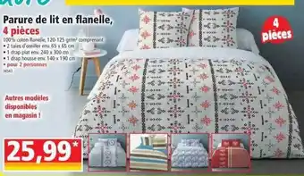 Norma Parure de lit en flanelle, 4 pièces offre