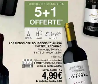 Costco Aop médoc cru bourgeois 2014-15-16 château ladignac offre