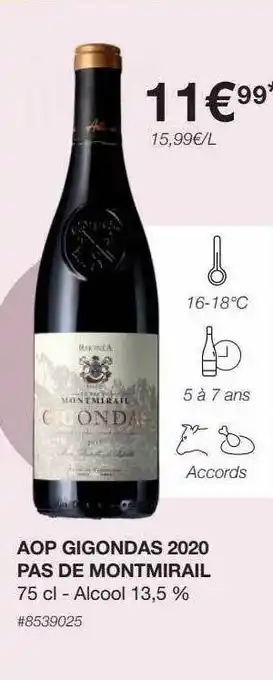 Costco Aop gigondas 2020 pas de montmirail offre