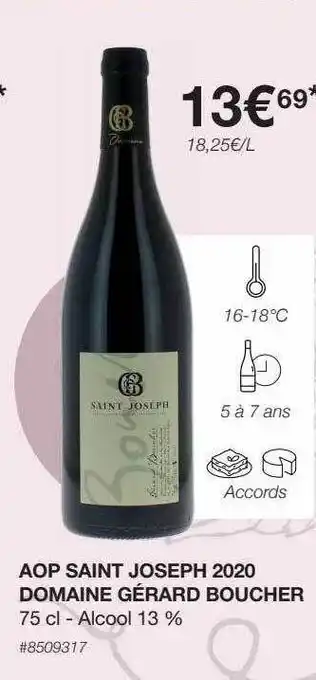 Aop saint joseph 2020 domaine gérard boucher