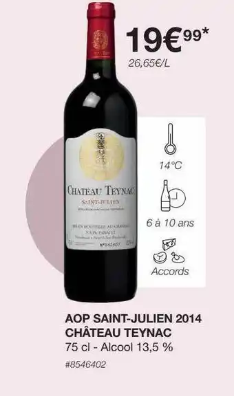 Costco Aop saint-julien 2014 château teynac offre