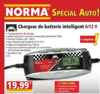 Norma Chargeur de batterie intelligent 6-12 v offre