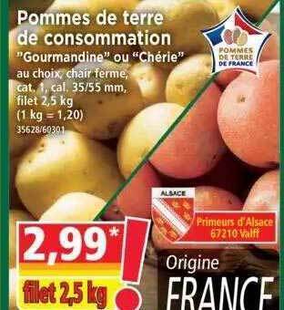 Norma Pommes de terre de consommation offre