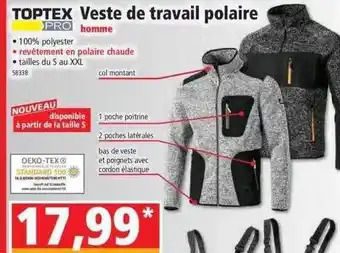 Norma Veste de travail polaire homme toptex pro offre