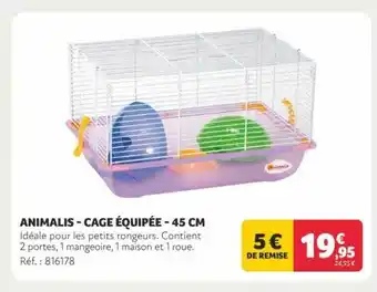 Animalis Animalis - cage équipée - 45 cm offre