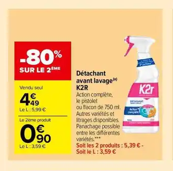 Carrefour Market Détachant Avant Lavage K2r offre