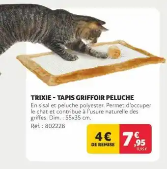 Animalis Trixie - tapis griffoir peluche offre