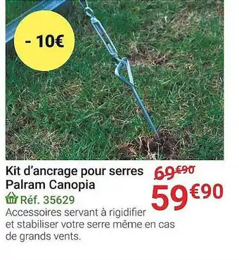 Gamm vert Kit d'ancrage pour serres palram canopia offre