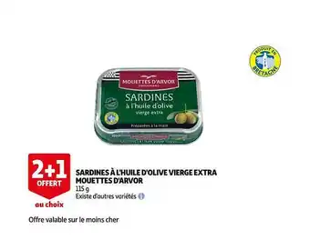 Auchan Sardines à l'huile d'olive vierge extra mouettes d'arvor offre