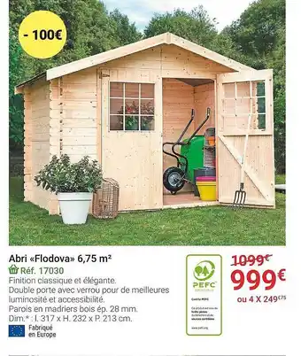 Gamm vert Abri «flodova» 6,75 m² offre
