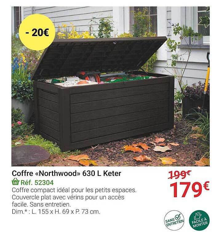 Promo Coffre «northwood» 630l keter chez Gamm vert