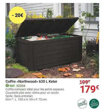 Gamm vert Coffre «northwood» 630l keter offre