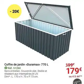 Gamm vert Coffre de jardin «duramax» 770l offre