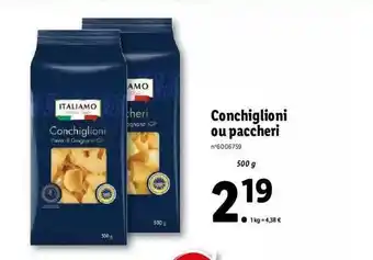 Lidl Conchiglioni ou paccheri italiamo offre
