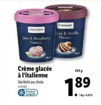 Lidl Crème glacée à l'italienne italiamo offre