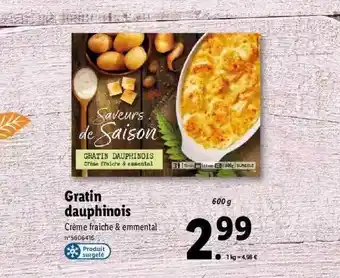 Lidl Gratin dauphinois offre