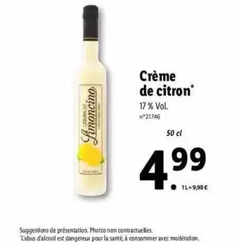 Lidl Crème de citron offre