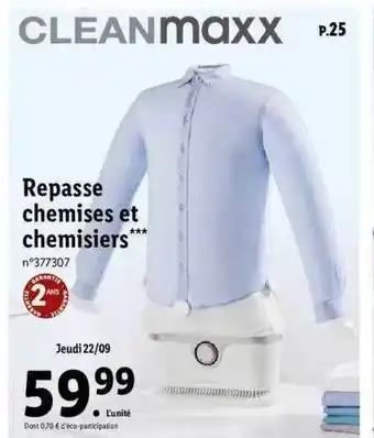 Repasse chemises et chemisiers cleanmaxx
