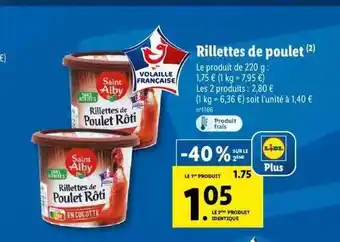 Lidl Rillettes de poulet saint alby offre