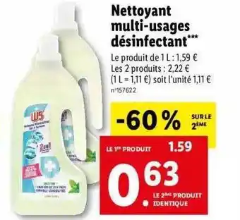 Lidl Nettoyant multi-usages désinfectant w5 offre
