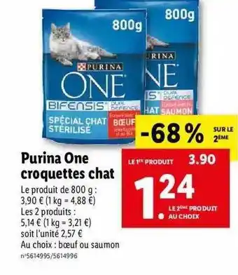 Lidl Purina one croquettes chat offre