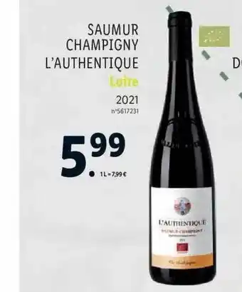 Lidl Saumur champigny l'authentique loire 2021 offre
