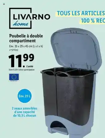 Lidl Poubelle à double compartiment livarno home offre