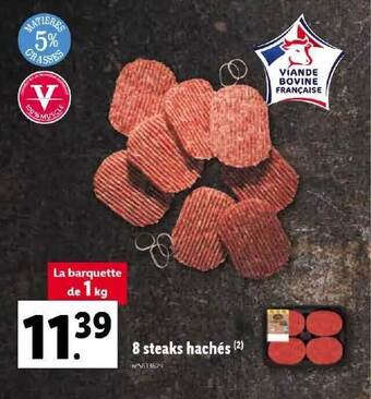 Lidl 8 steaks hachés offre