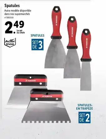 Lidl Spatules parkside offre