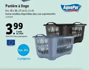 Lidl Panière à linge aquapur offre