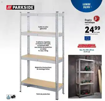 Lidl Étagère métallique parkside offre
