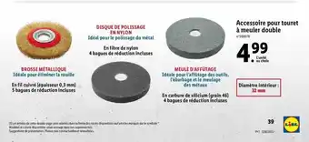 Lidl Accessoires pour touret à meuler double offre