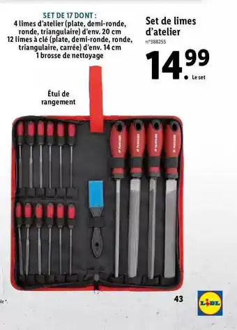 Lidl Set de limes d'atelier parkside offre