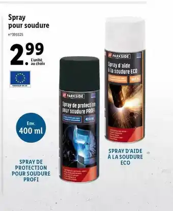 Lidl Spray pour soudure parkside offre